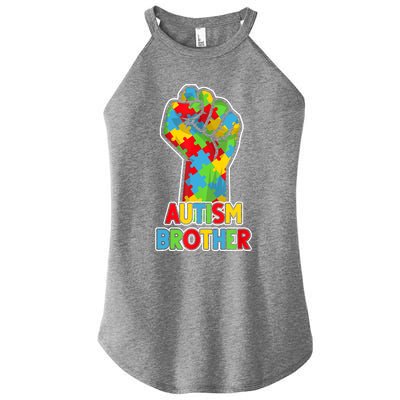 Autism Awareness Brother Acceptance Men Support Love Women's Perfect Tri Rocker Tank