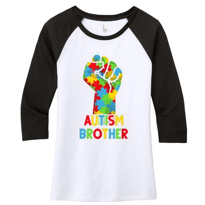 Autism Awareness Brother Acceptance Men Support Love Women's Tri-Blend 3/4-Sleeve Raglan Shirt