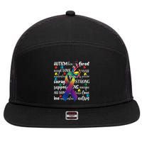 Autism Acceptance Butterfly Different Is Beautiful 7 Panel Mesh Trucker Snapback Hat