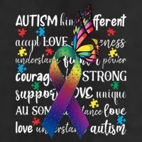 Autism Acceptance Butterfly Different Is Beautiful 7 Panel Mesh Trucker Snapback Hat