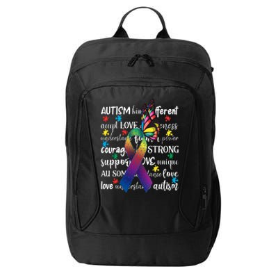 Autism Acceptance Butterfly Different Is Beautiful City Backpack