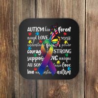 Autism Acceptance Butterfly Different Is Beautiful Coaster