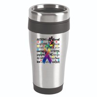 Autism Acceptance Butterfly Different Is Beautiful 16oz Travel Tumbler