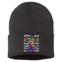 Autism Acceptance Butterfly Different Is Beautiful Sustainable Knit Beanie