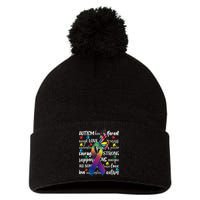 Autism Acceptance Butterfly Different Is Beautiful Pom Pom 12in Knit Beanie