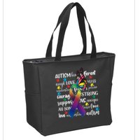 Autism Acceptance Butterfly Different Is Beautiful Zip Tote Bag