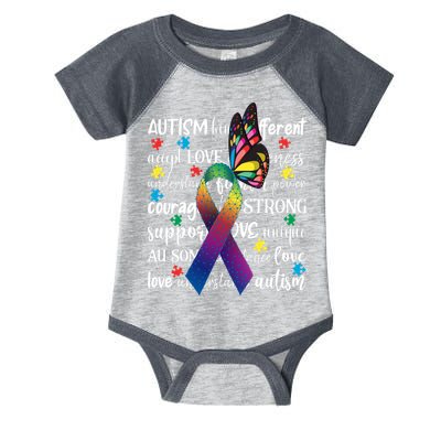 Autism Acceptance Butterfly Different Is Beautiful Infant Baby Jersey Bodysuit