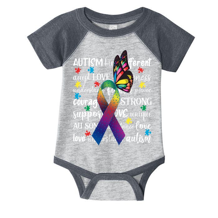 Autism Acceptance Butterfly Different Is Beautiful Infant Baby Jersey Bodysuit