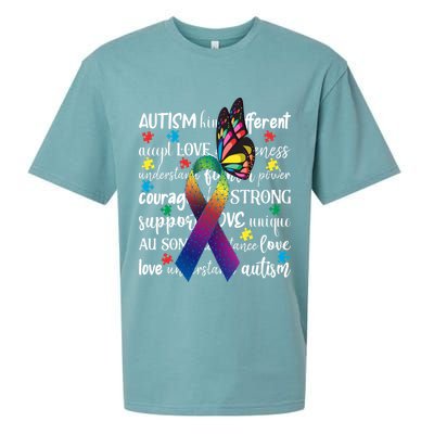 Autism Acceptance Butterfly Different Is Beautiful Sueded Cloud Jersey T-Shirt