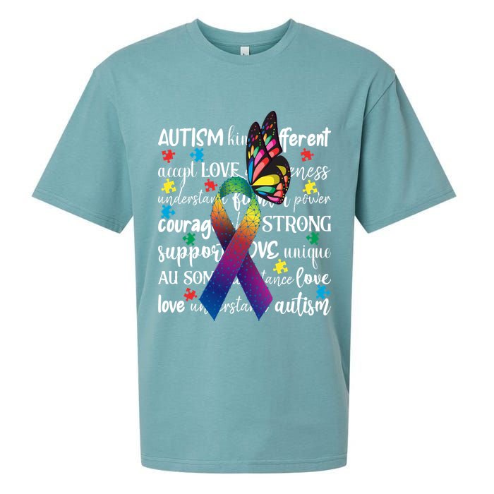 Autism Acceptance Butterfly Different Is Beautiful Sueded Cloud Jersey T-Shirt