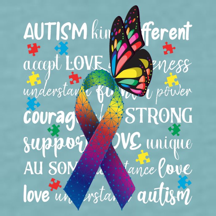 Autism Acceptance Butterfly Different Is Beautiful Sueded Cloud Jersey T-Shirt