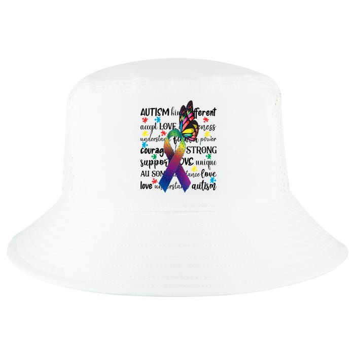 Autism Acceptance Butterfly Different Is Beautiful Cool Comfort Performance Bucket Hat
