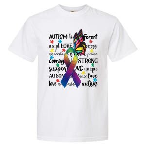 Autism Acceptance Butterfly Different Is Beautiful Garment-Dyed Heavyweight T-Shirt