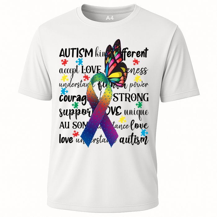 Autism Acceptance Butterfly Different Is Beautiful Performance Shirt