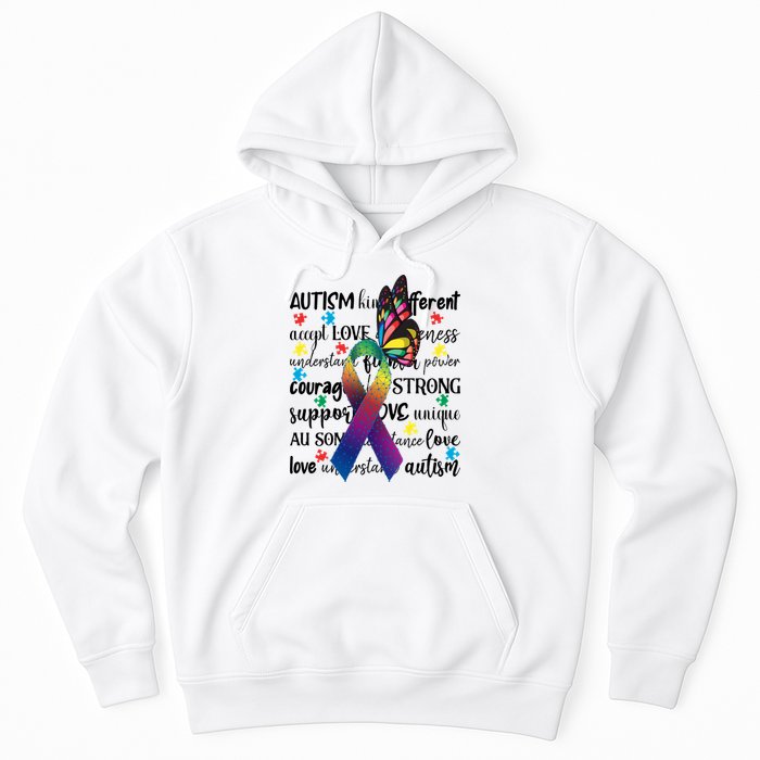 Autism Acceptance Butterfly Different Is Beautiful Hoodie