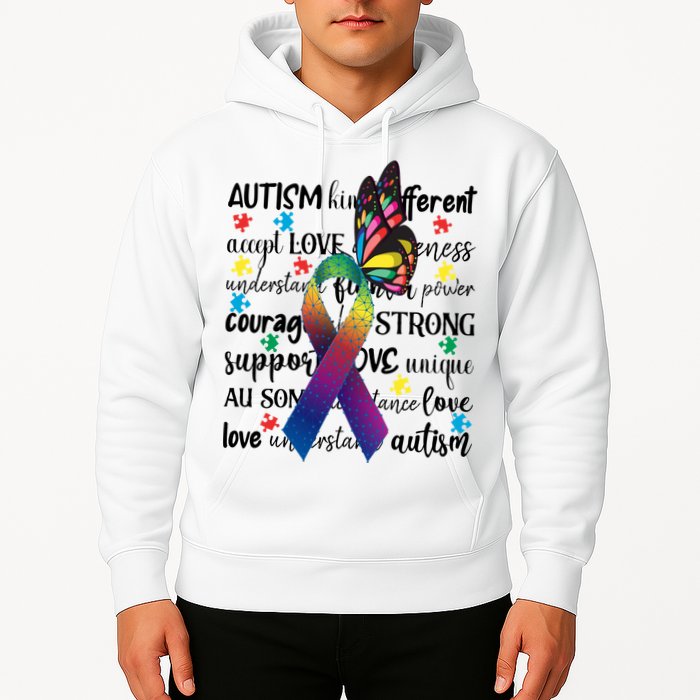 Autism Acceptance Butterfly Different Is Beautiful Hoodie