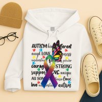 Autism Acceptance Butterfly Different Is Beautiful Hoodie