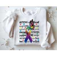 Autism Acceptance Butterfly Different Is Beautiful Sweatshirt