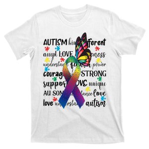 Autism Acceptance Butterfly Different Is Beautiful T-Shirt