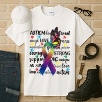 Autism Acceptance Butterfly Different Is Beautiful Tall T-Shirt