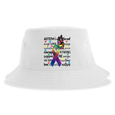 Autism Acceptance Butterfly Different Is Beautiful Sustainable Bucket Hat