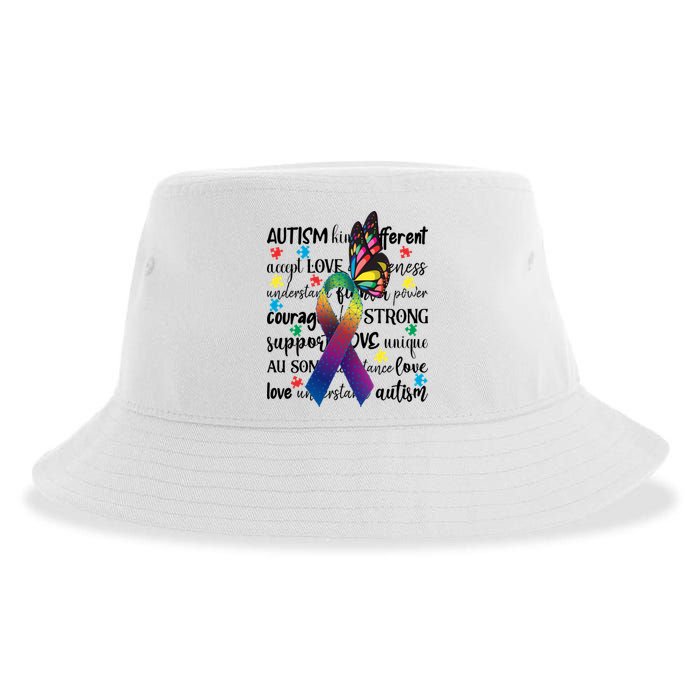 Autism Acceptance Butterfly Different Is Beautiful Sustainable Bucket Hat
