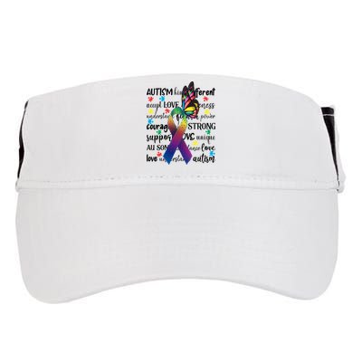 Autism Acceptance Butterfly Different Is Beautiful Adult Drive Performance Visor