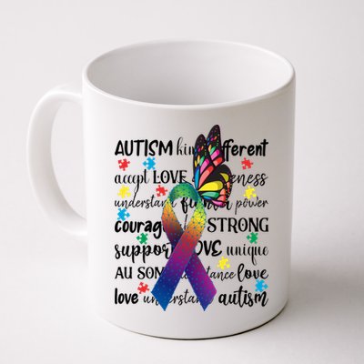 Autism Acceptance Butterfly Different Is Beautiful Mug