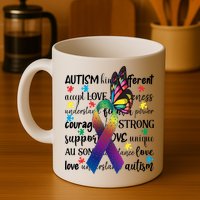 Autism Acceptance Butterfly Different Is Beautiful Mug