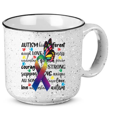Autism Acceptance Butterfly Different Is Beautiful 15oz Campfire Ceramic Mug