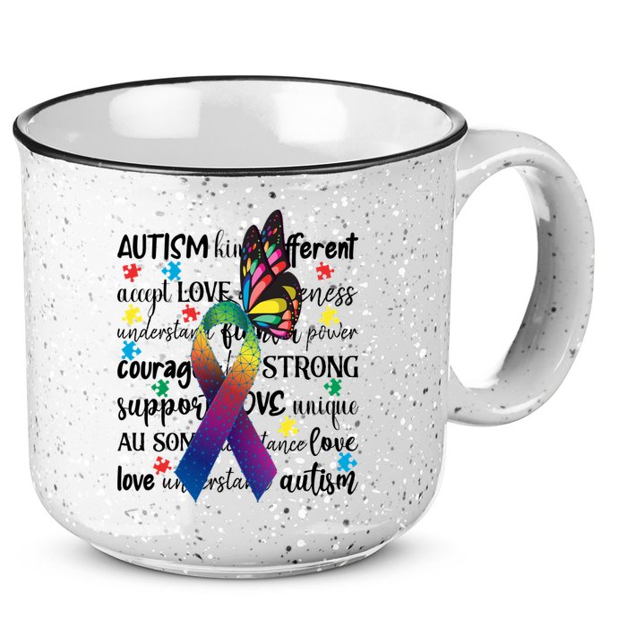 Autism Acceptance Butterfly Different Is Beautiful 15oz Campfire Ceramic Mug