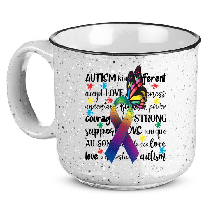 Autism Acceptance Butterfly Different Is Beautiful 15oz Campfire Ceramic Mug