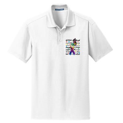 Autism Acceptance Butterfly Different Is Beautiful Dry Zone Grid Polo