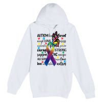 Autism Acceptance Butterfly Different Is Beautiful Premium Pullover Hoodie