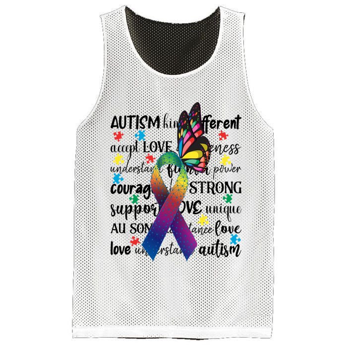 Autism Acceptance Butterfly Different Is Beautiful Mesh Reversible Basketball Jersey Tank