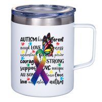 Autism Acceptance Butterfly Different Is Beautiful 12oz Stainless Steel Coffee Mug