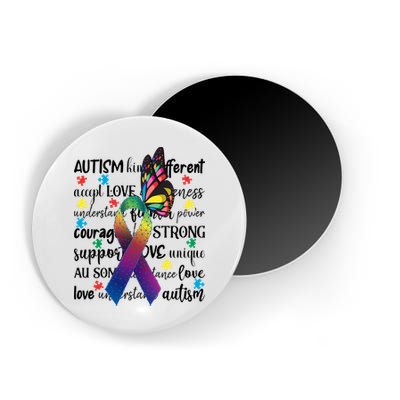 Autism Acceptance Butterfly Different Is Beautiful Magnet