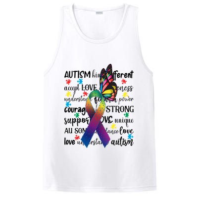 Autism Acceptance Butterfly Different Is Beautiful PosiCharge Competitor Tank