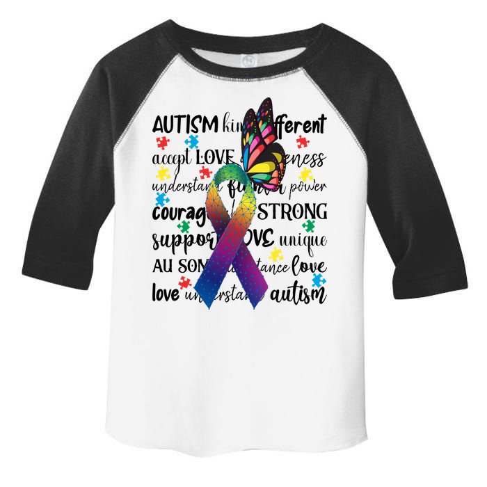 Autism Acceptance Butterfly Different Is Beautiful Toddler Fine Jersey T-Shirt