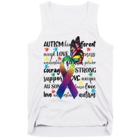 Autism Acceptance Butterfly Different Is Beautiful Tank Top