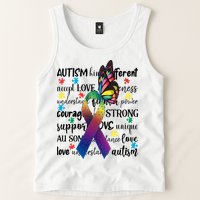 Autism Acceptance Butterfly Different Is Beautiful Tank Top