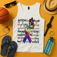 Autism Acceptance Butterfly Different Is Beautiful Tank Top