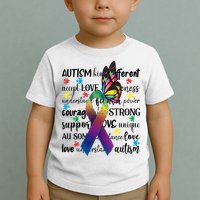 Autism Acceptance Butterfly Different Is Beautiful Toddler T-Shirt