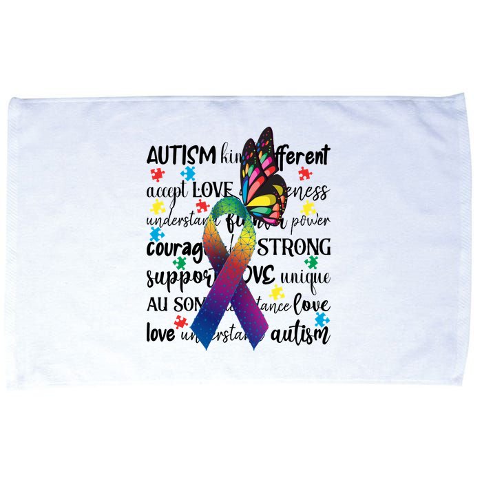 Autism Acceptance Butterfly Different Is Beautiful Microfiber Hand Towel