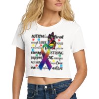 Autism Acceptance Butterfly Different Is Beautiful Crop Top