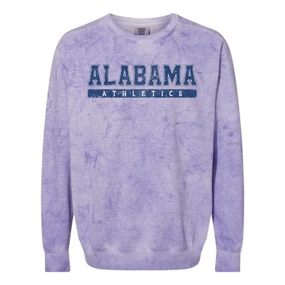 Alabama Athletics Blue Vintage Text Colorblast Crewneck Sweatshirt