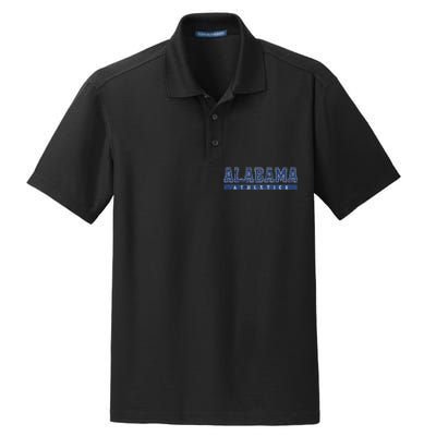 Alabama Athletics Blue Vintage Text Dry Zone Grid Polo