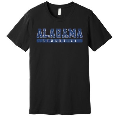 Alabama Athletics Blue Vintage Text Premium T-Shirt