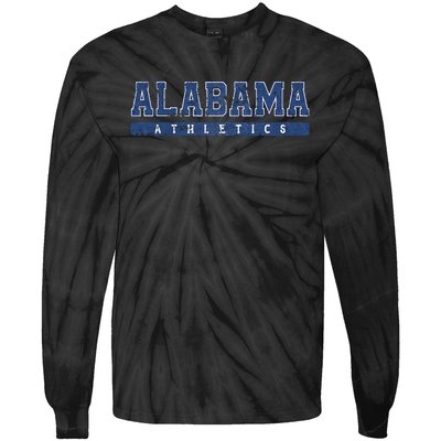 Alabama Athletics Blue Vintage Text Tie-Dye Long Sleeve Shirt