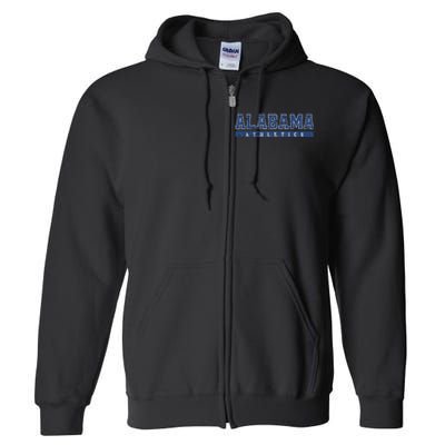 Alabama Athletics Blue Vintage Text Full Zip Hoodie